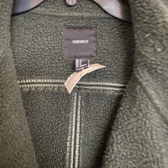 Forever 21 Green Faux Leather Biker Jacket - Picture 7 of 8